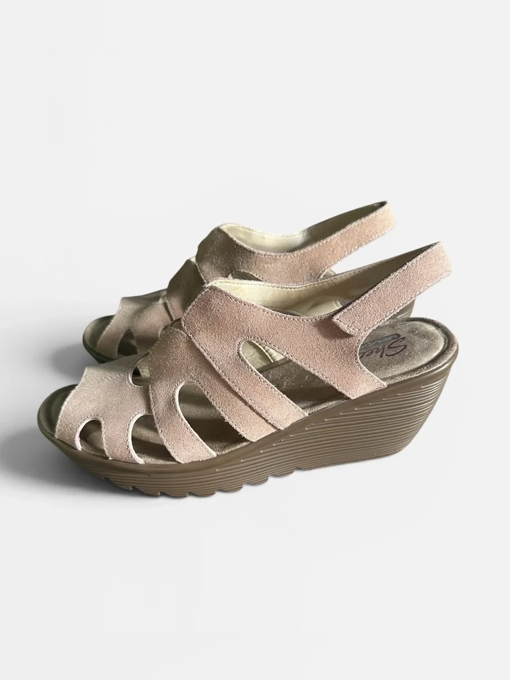 Skechers‎ Parallel Stylin Wedge Sandals Memory Foam Womens Size 8
